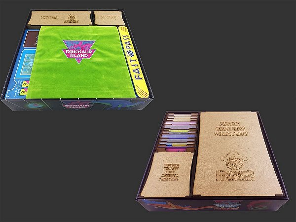 Organizador (INSERT MDF) para Dinosaur Island - versão Kickstarter