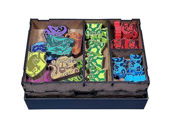 Organizador (INSERT MDF) para Tiny Epic Cthulhu + Expansão com Board Band (Elástico)