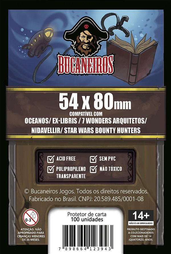 Sleeve Customizado para Oceanos/ Ex-Libris / 7 Wonders Arquitetos/ Nidavellir/ Star Wars Bounty Hunters (54 x 80)