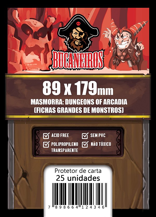 Sleeve Customizado para Masmorra: Dungeons of Arcadia - Fichas Grandes de Monstros (89 x 179)