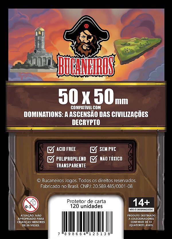 Sleeve Customizado para Urbs / Decrypto / Dominations: A Ascensão das Civilizações (50 x 50)
