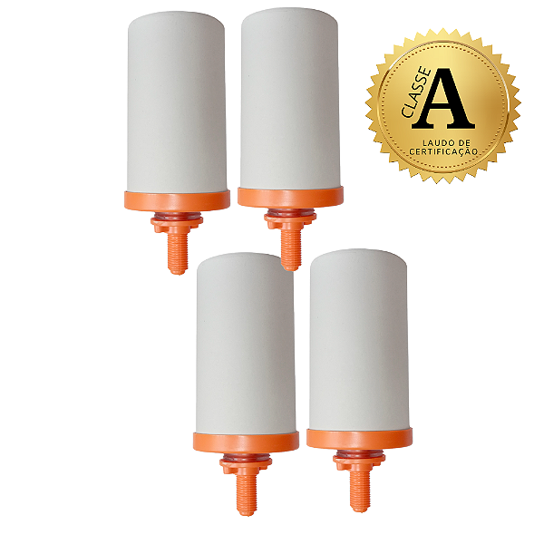 4  unid - Vela Filtro de Barro Biomedsy UP 10 – Alcalina, Mineralizante, Classe A, pH Elevado