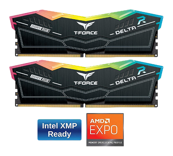 Memória DDR5 32GB 6000mhz CL30 AMD Expo e XMP 3.0 Team Group T-Force Delta RGB (2x16GB) FF3D532G6000HC30DC01
