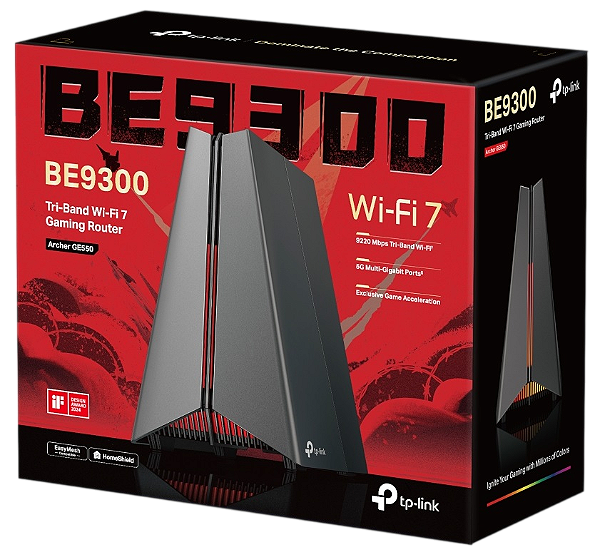 Roteador Gamer TP-Link Wi-Fi 7 Archer BE9300 CPU 4x 2.2GHz + 2GB RAM + NPU 2x 1.7GHz GE550 wifi 7 mesh