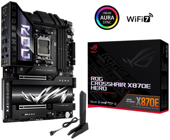 Placa Mãe AMD AM5 Asus ROG Crosshair X870E Hero Wi-Fi 7 - 90MB1IE0-M0AAY0