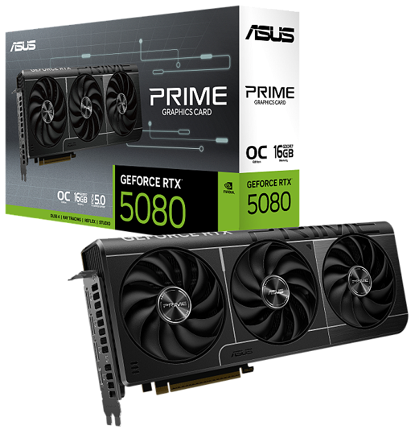 Placa de Vídeo RTX 5080 Asus Prime OC 16GB GDDR7 256Bits PCI-Express 5.0