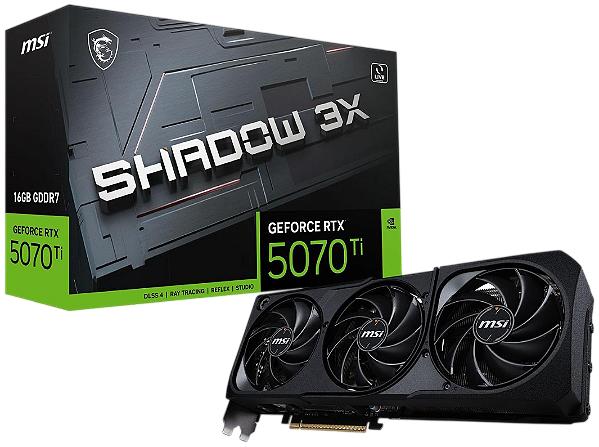 Placa de Video RTX 5070 Ti MSI Shadow 16GB GDDR7 256Bits PCI-Express 5.0