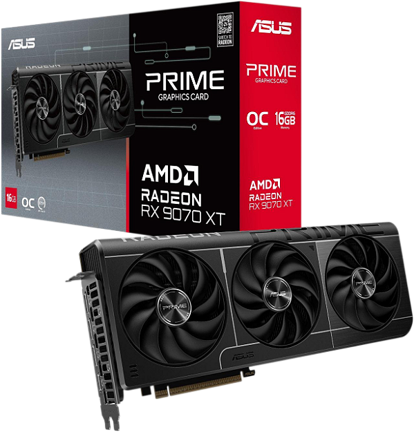 Placa de Vídeo AMD Asus Prime Radeon RX 9070 XT OC Edition 16GB GDDR6 256Bits PCI-Express 5.0 - 90YV0L71-MVAA00