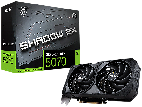 Placa de Vídeo RTX 5070 MSI Shadow 2X OC 12GB GDDR7 192Bits PCI-Express 5.0