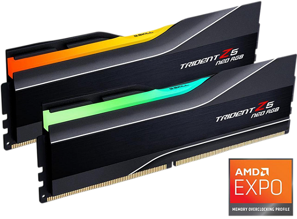 Memória DDR5 64GB 6000mhz CL26 AMD Expo G.Skill Trident Z5 Neo RGB Dual Rank (2x32GB) F5-6000J2636H32GX2-TZ5NR