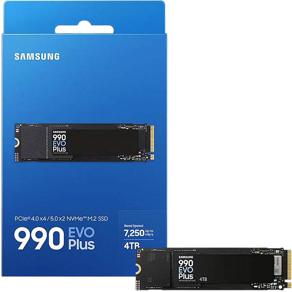 4TB Samsung 990 EVO Plus 7250MB/s SSD NVMe M.2 Gen5 Pcie 5.0 - MZ-V9S4T0B/AM