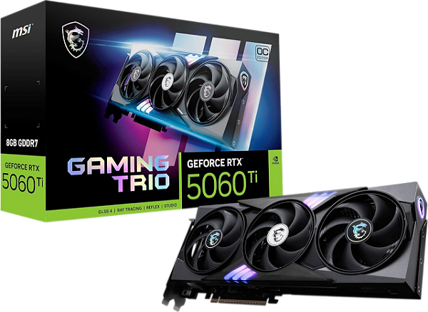 Placa de Vídeo RTX 5060 Ti 8GB MSI Gaming Trio OC GDDR7 128Bits PCI-Express 5.0