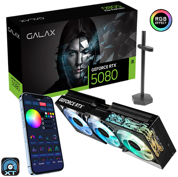 Placa Vídeo RTX 5080 16GB Galax 1-ClickOC GDDR7 256Bits PCI-Express 5.0