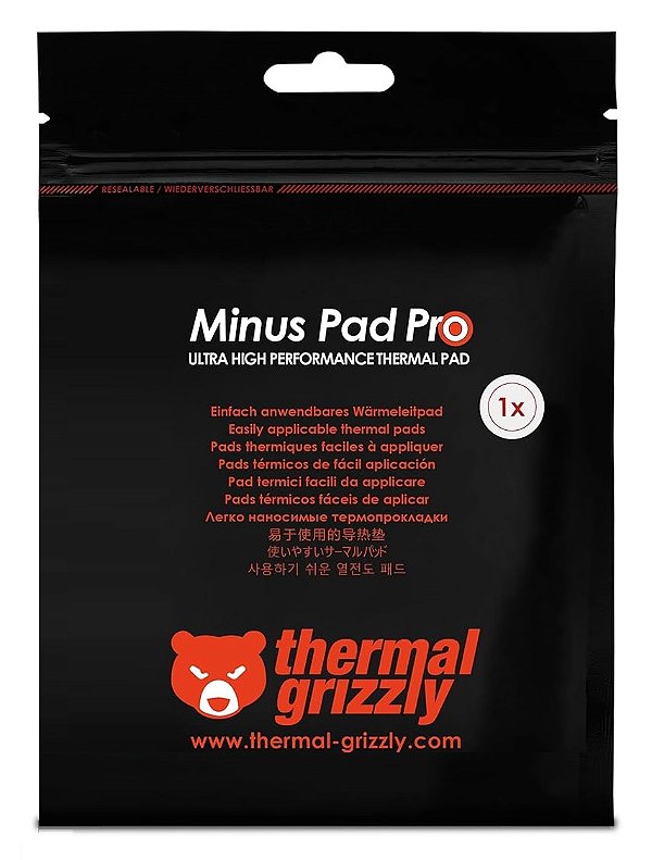 Thermal Pad Grizzly Minus PRO 100x100x1.5mm Pad Térmico para SSDs e GPUs S-TG-MP-P-100-100-15