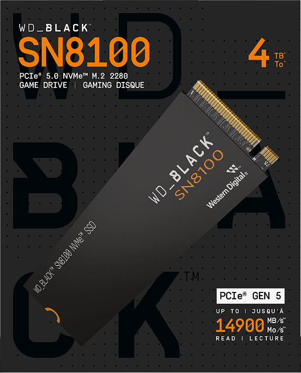 4TB WD Black SN8100 14.900MB/s SSD M.2 NVMe GEN5 PCIe 5.0 - WDS400T1X0M-00CMT0