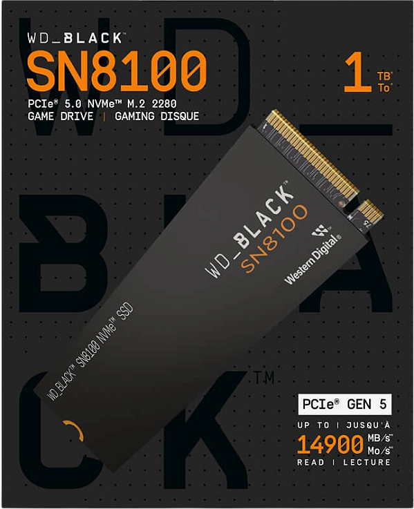 1TB WD Black SN8100 14.900MB/s SSD M.2 NVMe GEN5 PCIe 5.0 - WDS100T1X0M-00CMT0