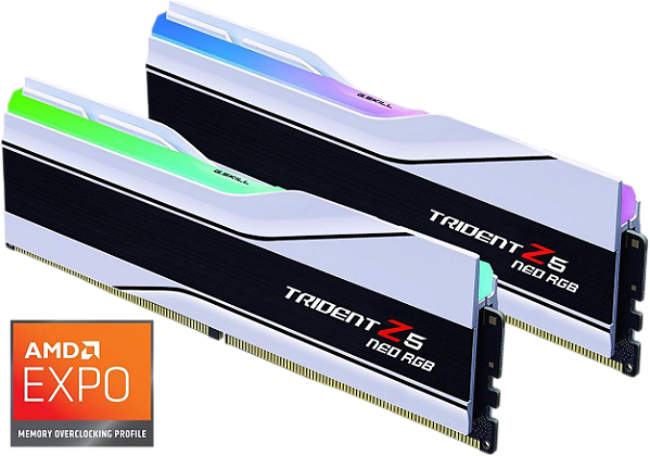 Memória DDR5 64GB 6000mhz CL26 AMD Expo G.Skill Trident Z5 Neo RGB (2x32GB) F5-6000J2636H32GX2-TZ5NRW