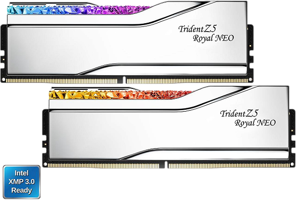 Memória DDR5 32GB 8000mhz CL38 Intel XMP 3.0 G.Skill Trident Z5 Royal Neo RGB (2x16GB) F5-8000J3848G16GX2-TR5S