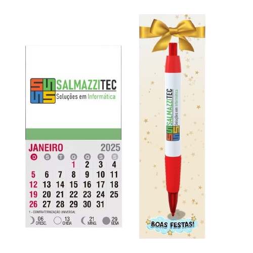 10 lembrancinhas calendario imã+ caneta