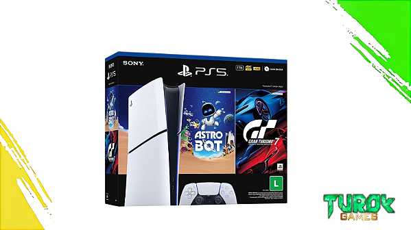 Console PlayStation 5 Slim Mídia Digital Bundle Grant Turismo 7 + Astro Bot