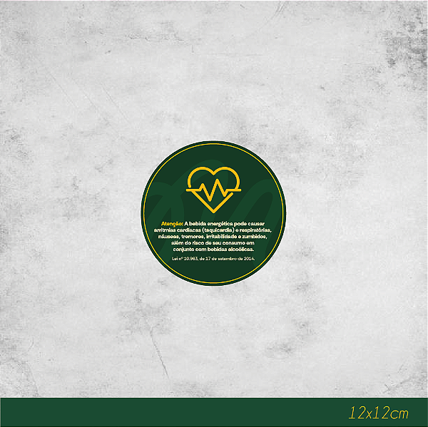 Placa em PS Legislação e Atenção Energético 12x12cm
