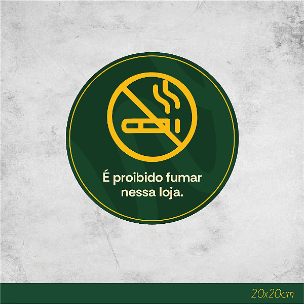 Adesivo Porta Proibida Fumar 20x20cm