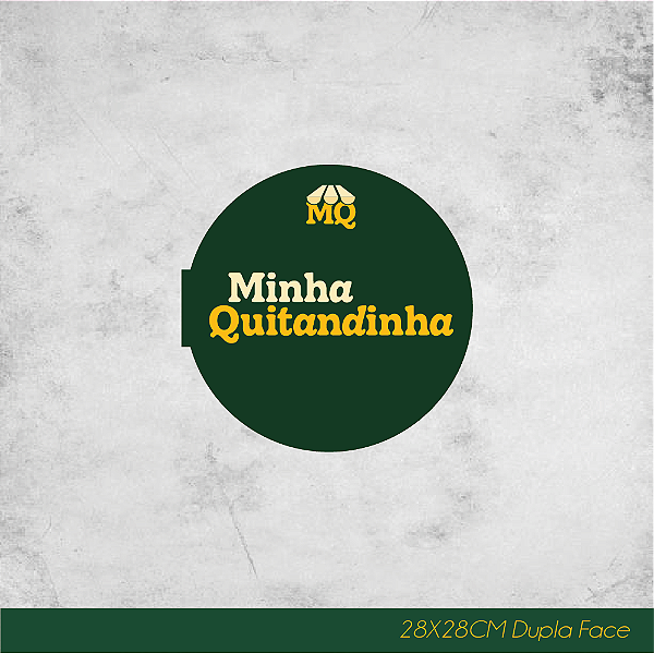 Placa Identificação de Loja Minha Quitandinha Dupla Face 28x28cm