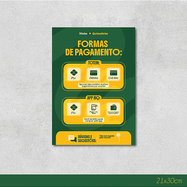 Placa em PS Formas de Pagamento Completo 21x30cm