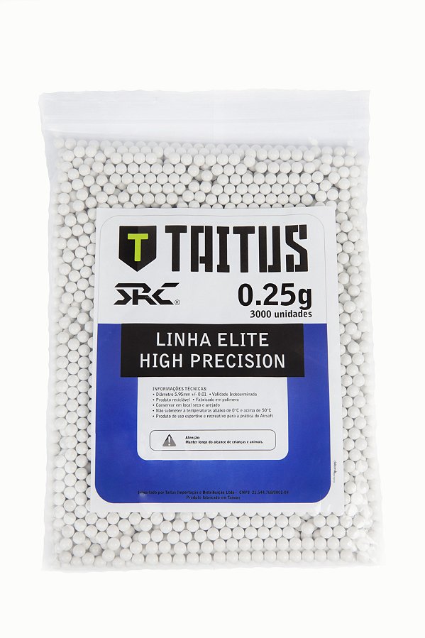 BBs SRC Taitus 0,25g Brancas – Pacote com 3000 bolinhas