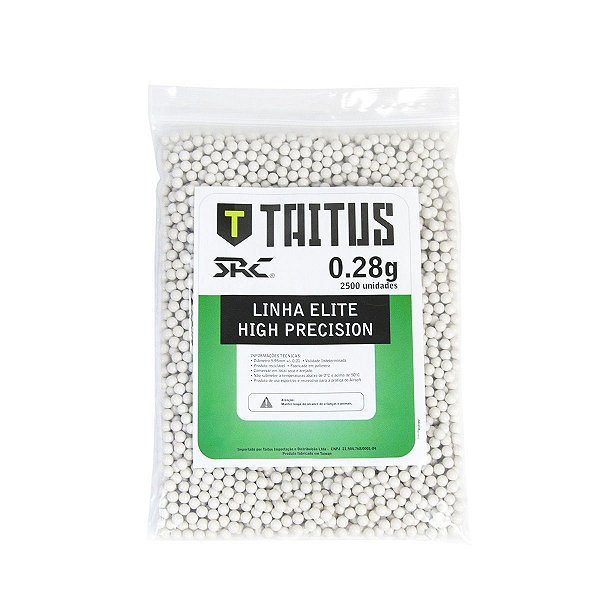 BBs SRC Taitus 0,28g Brancas – Pacote com 2500 bolinhas