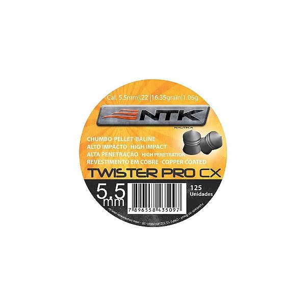 Chumbinho Twister 5,5mm (125un) - Nautika