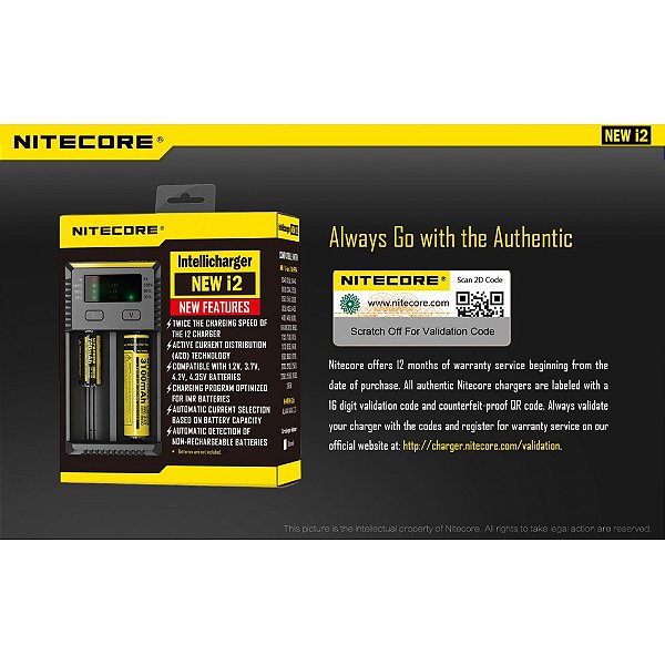 Carregador Inteligente New 12 - Nitecore
