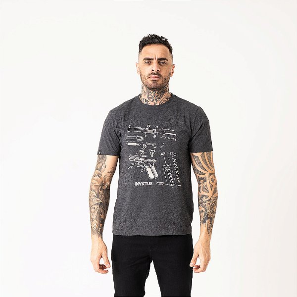 T-Shirt Concept Glock Insider Mescla Grafite - Invictus