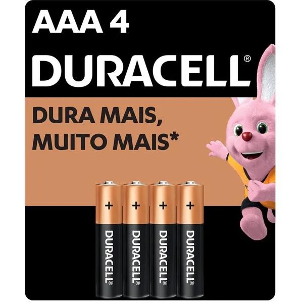 Pilha AAA Palito SM com 4 unidades - Duracell