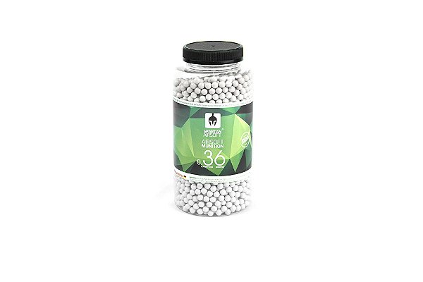 BBs SPARTAN 0,36g Brancas - Pote com 3000 Bolinhas