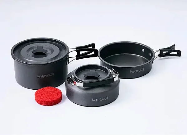 Conjunto de Panelas 2 Peças + Chaleira - Preto - Hawapi