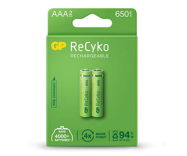 Pilha Recarregável GP ReCyko c/ 2 AAA 650mAh 1,2v - GP