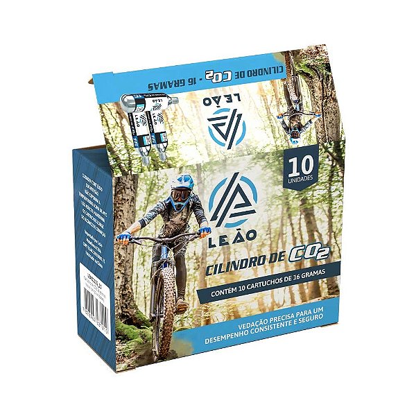 Cartucho CO2 16g Pneu Bomba Bike Leão (Caixa com 10 und)