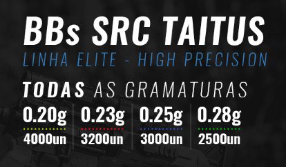 Combo com 10 BBs SRC Taitus Brancas (0.20, 0.25 ou 0.28)