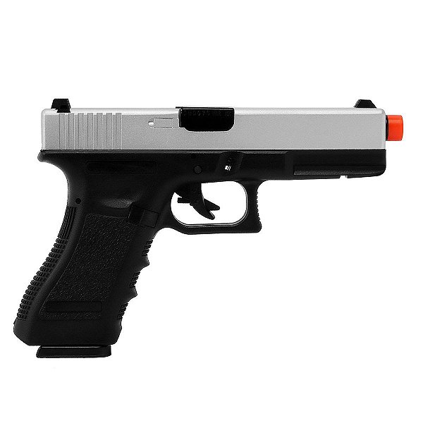 Pistola Airsoft GBB Green Gás Glock R17-S Blowback - Silver - Army Armament