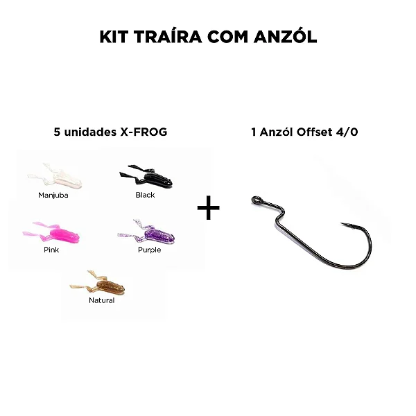 Isca Frogs Kit Traíra X-Frog 9,5cm com Anzol  c/ 05 un - Monster 3X