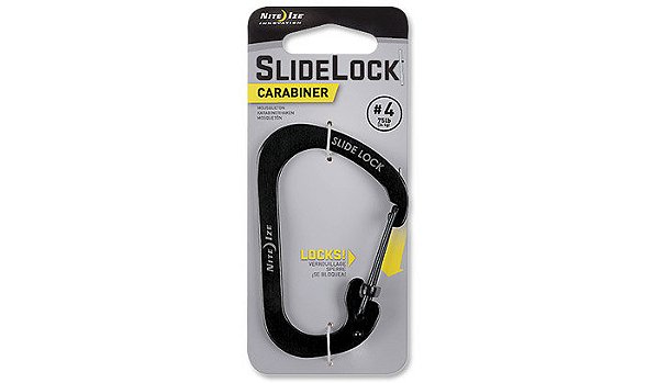 Mosquetão Slidelock 4 em Aço Inox Preto CSL4-01-R6 - Nite Ize