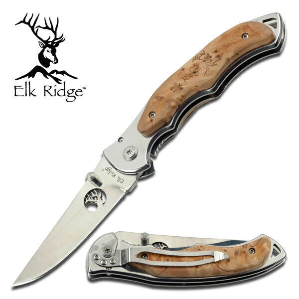 Canivete Elk-Ridge By Master Cutlery Tala em Madeira Maple ER-519