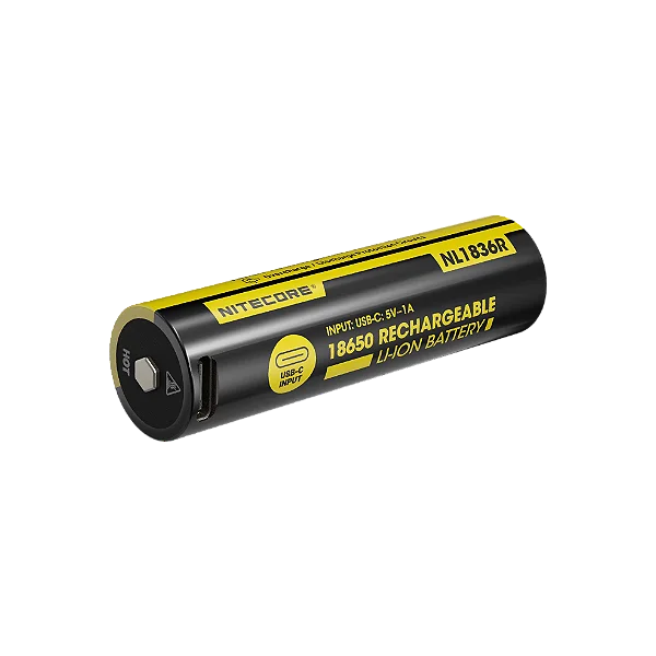 Bateria de Lítio 18650 NL1836R 3.6v 3600mAh C/ USB-C Integrado - Nitecore