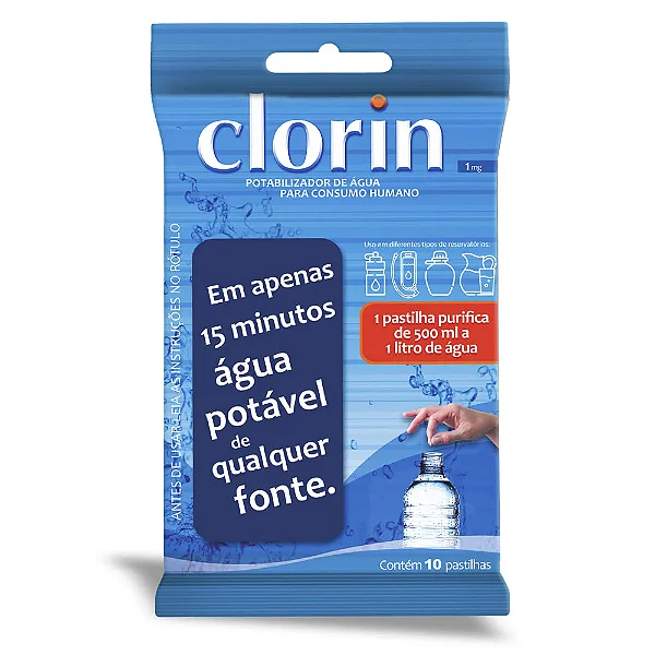 Pastilha Purificadora de água Clorin 1mg c/ 10un ùnica - Nautika