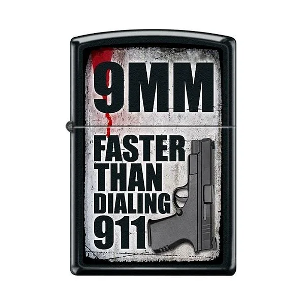 Isqueiro 9mm Faster Than Dialing 911 - Zippo