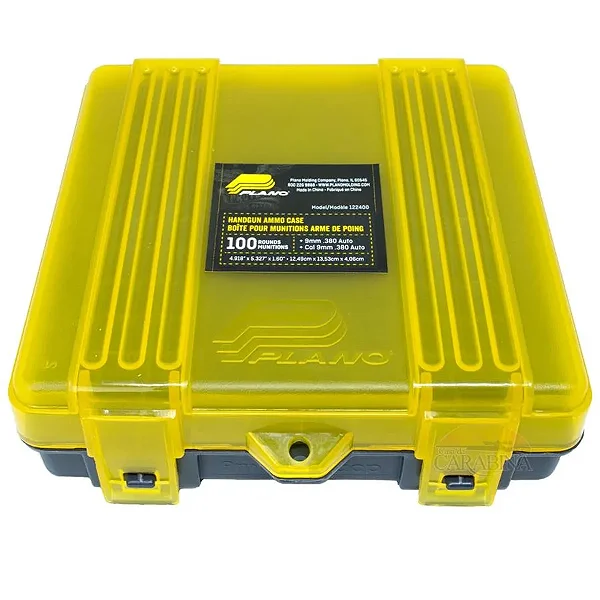 Caixa Plano (1224-00) P/ 100 Balas Calibre 9mm=-Cor Amarelo/Preto