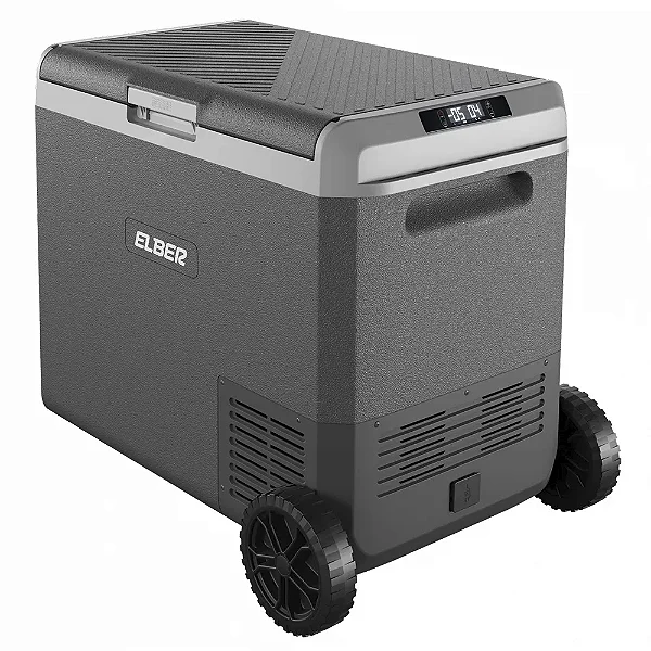 Geladeira Portátil D60 PRO Dark Dual Zone c/ Rodas - 60 litros - 12-24v c/ Fonte 110/220v - Elber