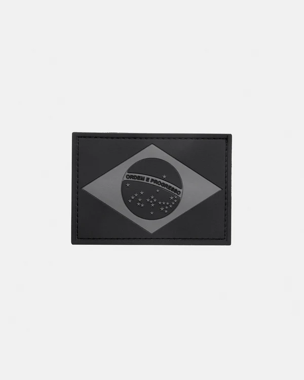 Patch Bandeira do Brasil Preto/Cinza - Invictus
