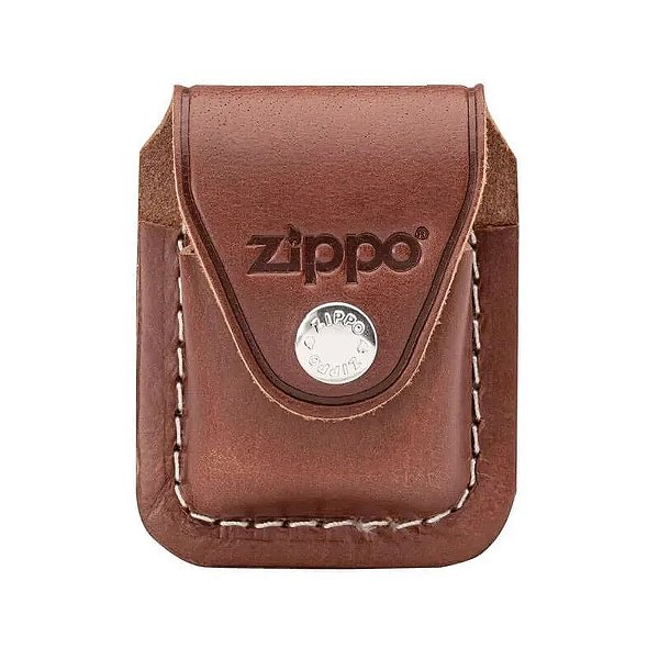 PORTA ISQUEIRO ZIPPO - EM COURO MARROM